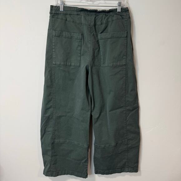 Anthropologie Pilcro Women's Izzie Pants Pull On Barrel Leg Dark Green Medium - Picture 2 of 6